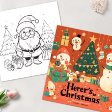 1 High Quality Coloring Book, Christmas Theme, Thick Paper, 25 Pages, Upgraded And Original Coloring Book Adult Stress Relief Filler Book, Great Gift For Holidays, Birthdays And Parties,Back To School,School Supplies