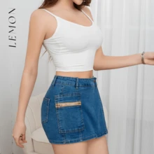 Women Denim Skirts - Blue - View 2