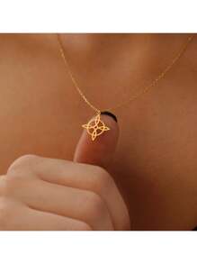 Collar con colgante de nudo de bruja de acero inoxidable, amuleto eslavo, adecuado tanto para hombres como para mujeres, regalo encantador para ella