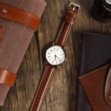 Local Delivery- Christmas Gift Quick Release Leather Watch Bands Genuine Watch Straps For Men Women Top Grain Leather Watch Strap, White Elephant Gifts, Stocking Stuffers For Men, Father's Day Gifts - 黑色,白色和黑色 - 查看 2