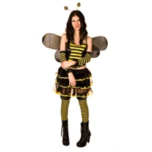 Glam Bee Fairy Costume - Halloween Outfit With Wings  Tutu SkirtFunky Bee Fairy Costume - Colorful Wig  Magic Wand Included - Màu vàng - Xem 2