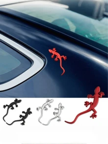 Dekorative Gecko Autoaufkleber, witzige metallisch schwarze Gecko Aufkleber für Karosserie, personalisierter Nummernschild und Heckaufkleber - Verschiedenfarbig - Übersicht 3