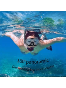 1 Set Adult & Teen Dry Snorkel Tube Kit, Wide Panoramic Vision Anti-Fog Diving Mask, Professional Snorkeling Gear, Beach Essentials, Beach Accessories, Pool Float - White Suit - View 7