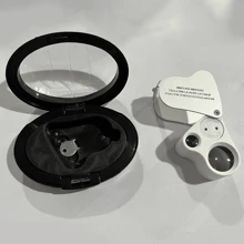 Lupa iluminada de 30X 60X para joyeros, lupa plegable de joyería con luz LED brillante para gemas, joyas, monedas, sellos, etc.