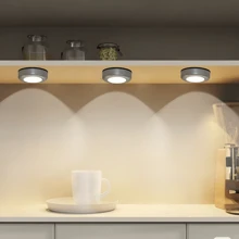 1pc/4pcs/10pcs Round Touch Sensor Lamp, Touch Control Nightlight, Suitable For Wardrobe, Cabinet, Kitchen, Living Room, Hallway, Passage