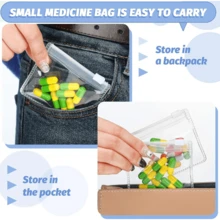Pill Pouch Bags Zippered Pouch Set Reusable Baggies Clear Plastic Self Sealing Travel Medicine Organizer Storage Pouches With Slide Lock For Pills And Small Items(10-20 Pieces) - 無色 - 查看 5