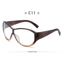 Y2k Oversized Sunglasses Women For Men Luxury Brand Designer Vintage Sunglasses Popular Punk Sport Goggle Outdoor Shades UV400 - 棕色 棕色_白色 - 查看 2
