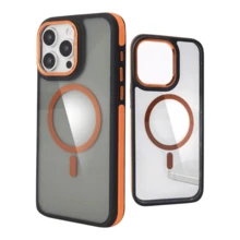Mida Style Case Compatible With IPhone Color Frame With Heavy Duty Magnetic Technology - Orange - View 2