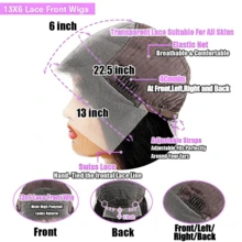 200% 密度 13x6 耳到耳深卷蕾丝前假发，预先拔下婴儿头发，带婴儿头发深波浪高清透明蕾丝前假发，天然黑色巴西真人头发，适合女性混合发蕾丝，打造自然外观，完美的圣诞礼物 - 棕色 - 查看 5