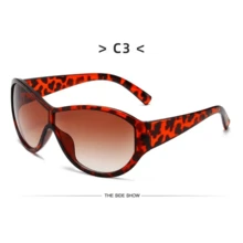 Y2k Oversized Sunglasses Women For Men Luxury Brand Designer Vintage Sunglasses Popular Punk Sport Goggle Outdoor Shades UV400 - 黑棕紅 - 查看 2