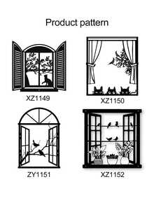 1 peça de escultura de pássaro em metal Art Déco para janela, pintura de parede em ferro, adequada para sala de estar, terraço, varanda - decoração de cerca de jardim interna/externa, pintura de parede, decoração externa
