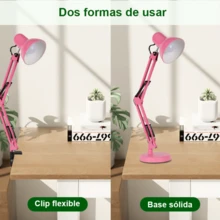 Lámpara De Escritorio DAPON Metal 360° Grados Ergonómico - Rosa - Ver 8