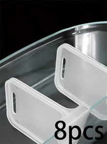4/8pcs White Refrigerator Dividers, Adjustable Length Kitchen Storage Tools, Retractable Space Dividers, Suitable For Refrigerator, Kitchen, Lunch Box Use