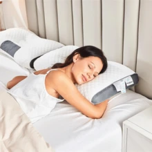 2pcs Soft And Breathable Neck Pillow, Suitable For Side Sleep, Lying Down, Sleep Pillow, Ergonomic Neck Support, Long Sleep Without Collapsing, Removable Pillowcase, Home Gift. - White - View 6