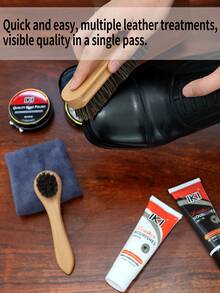 IKI Shoe Polish And Care Set 7 Piece - Men's And Women's Shoe Polish Set, Brown, Black, Neutral Shoe Polish Set - màu đen - Xem 3