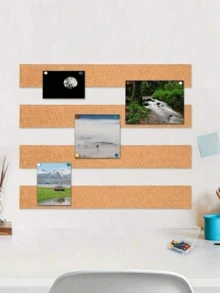 4 Self-Adhesive Cork Slats - Perfect For Notes, Photos And Schedules At Home, Office Or Classroom - Multicolor - View 6