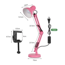 Lámpara De Escritorio DAPON Metal 360° Grados Ergonómico - Rosa - Ver 4