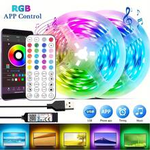HBOWMDJIA 3ft-100ft Smart RGB LED Strip Lights With Remote Control And App Control, Music Sync, Timer, Multiple Colors, Easy To Install, LED Lights For Bedroom Living Room Decor, Game Room Decor, TV Background, Bar Decor, Ceiling Lighting, New Year Party Decor - 彩色 - 查看 1