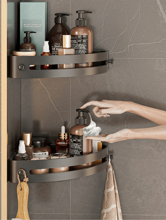 3 Pcs Corner Shower Caddy, PP Material Bathroom Storage Rack, Indoor Shower Shelves, Shower Wall Shampoo Holder, Kitchen & Bathroom Storage Box, Space Saving Triangle Corner Shelf - Wall Mount Bathroom Shampoo, Body Wash And Cosmetic Organizer - Easy To Install, Anti-Slip Design, Bathroom Accessories
