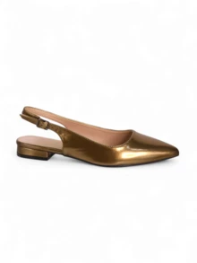Plus Size Fashionable & Comfortable Women Pointed Toe Low Heel Shoes - Bronze - View 3