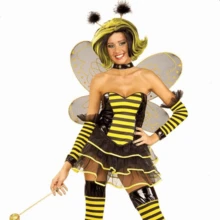 Glam Bee Fairy Costume - Halloween Outfit With Wings  Tutu SkirtFunky Bee Fairy Costume - Colorful Wig  Magic Wand Included - Màu vàng - Xem 5