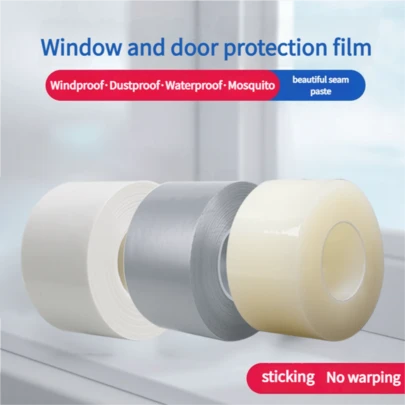 APORNI Película de protección para ventanas y puertas, a prueba de viento, cálida, insonorizada, a prueba de polvo, a prueba de plagas, personalizable, de fácil instalación