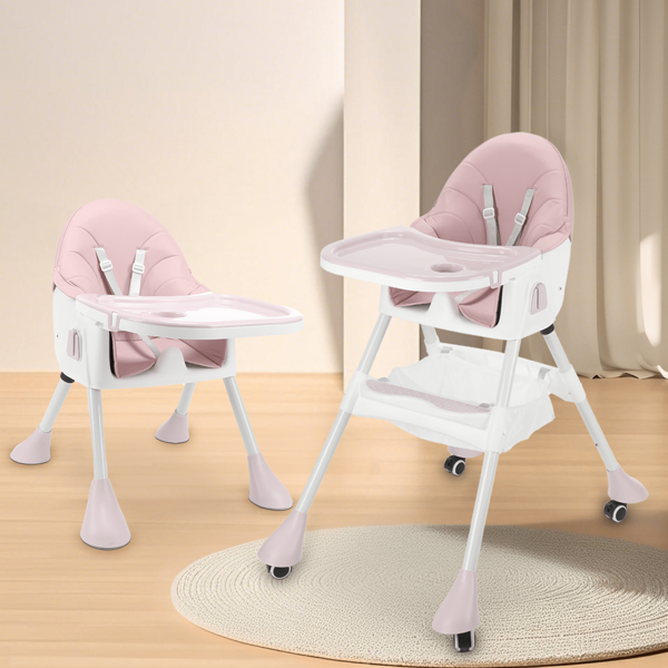 OYAJIA Hochstuhl Baby 3in1 Kinderhochstuhl mit Babyliege und Baby Schaukelstuhl, Verstellbar Klappbar Hochstuhl Baby mit Essbrett und Rollen,Korb, mitwachsend ab 6 Monate bis 6 Jahre Babystuhl