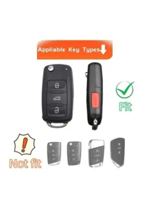Car Key Fod Cover Shell Case With Keychain For For VW For Magotan For Golf 4 3 5 6 For MK6 For Passat For Touran For Bora For Tiguan For Jetta For Lavida For Skoda For Octavia Key Bag Car Key Remote Case