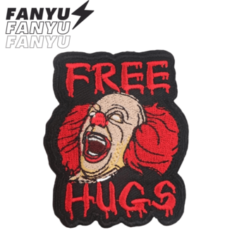 FERR HUGS Horror Film Hip-Hop Punk Rock Animation Cartoon Biking Adventure Funny Cool Sew-On Patch DIY Clothes Accessories Embroidery Sewing Iron-On Sticker For Clothes, Pants, Jackets, Shoes, Bags
