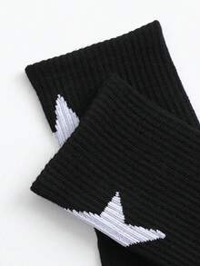 10 Pairs Of Personalized Pentagram Patterned Calf Socks With Reinforced Heels For Comfort, Breathability, And Moisture Wicking, Fall - Multicolor - View 2