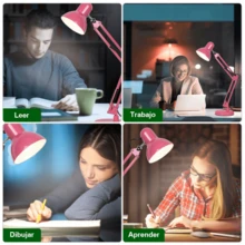 Lámpara De Escritorio DAPON Metal 360° Grados Ergonómico - Rosa - Ver 2