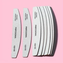 5pcs/10pcs Professional Nail File Sandpaper Strong Thick 100/180 Nail Files Buffer For Manicure Sanding Half Moon Lime Tools