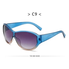Y2k Oversized Sunglasses Women For Men Luxury Brand Designer Vintage Sunglasses Popular Punk Sport Goggle Outdoor Shades UV400 - 灰茶 Tea_PURPLE - 查看 2