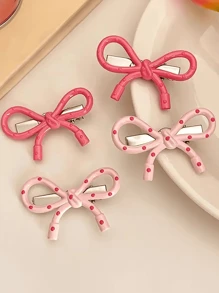 Sanrio Set de 2 pinzas para el cabello de resina con lazo, estilo dulce y lindo con diseño hueco, pasadores en forma de lazo para niñas, accesorios de moda para el flequillo y el manejo del flequillo - Sanrio