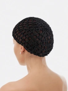 1pc Women Fashion Hollow Out Crochet Hair Bonnet Silk Bonnet Satin Bonnet