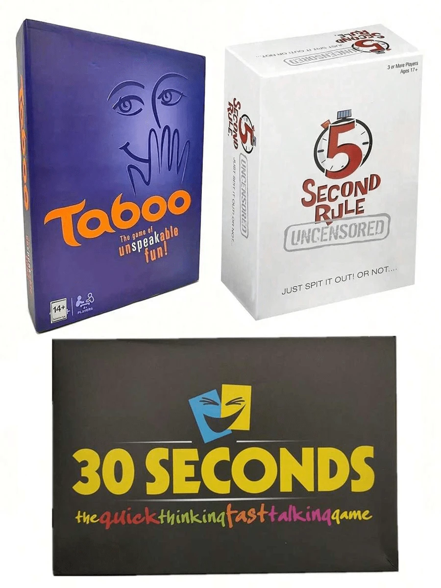 30秒遊戲與5秒規則派對桌遊卡牌猜謎遊戲,標準禁忌遊戲,難以言表的趣味桌遊,成人派對家庭聚會遊戲卡,多人桌遊派對用品 - 彩色 - 查看 1