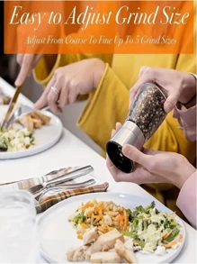 1pc Adjustable Ceramic Core Pepper & Sea Salt Grinder Set - Manual Spice Grinder, Seasoning Shaker Bottle, Suitable For Outdoor Camping, Tent Travel, Hiking, Barbecue And Home Kitchen - Battery-Free Portable Glass Kitchen Tool, Random Color
