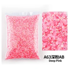 散装批发 2-6 毫米果冻 AB 树脂非热修复水钻 平底塑料水晶 闪粉 大包装宝石 - 彩色 - 查看 19