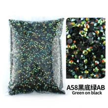 散装批发 2-6 毫米果冻 AB 树脂非热修复水钻 平底塑料水晶 闪粉 大包装宝石 - 彩色 - 查看 13