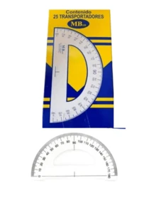 12 Transportador 180 grados escolar para medir ángulos herramienta geométrica resistente para clases de matemáticas paquete de 12 unidades - Transparente - Ver 1