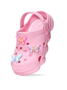 Fresh Daisy 儿童穿孔轻质 EVA 透气凉鞋，舒适室内外休闲拖鞋 - 粉色 - 查看 2