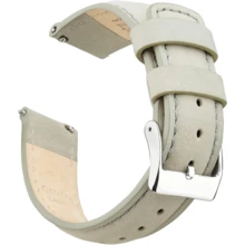 Local Delivery- Christmas Gift Quick Release Leather Watch Bands Genuine Watch Straps For Men Women Top Grain Leather Watch Strap, White Elephant Gifts, Stocking Stuffers For Men, Father's Day Gifts - Saddle Brown & Silver - 查看 6