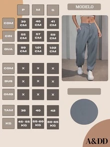 Women's High Waist Casual Pants - Xám - Xem 6