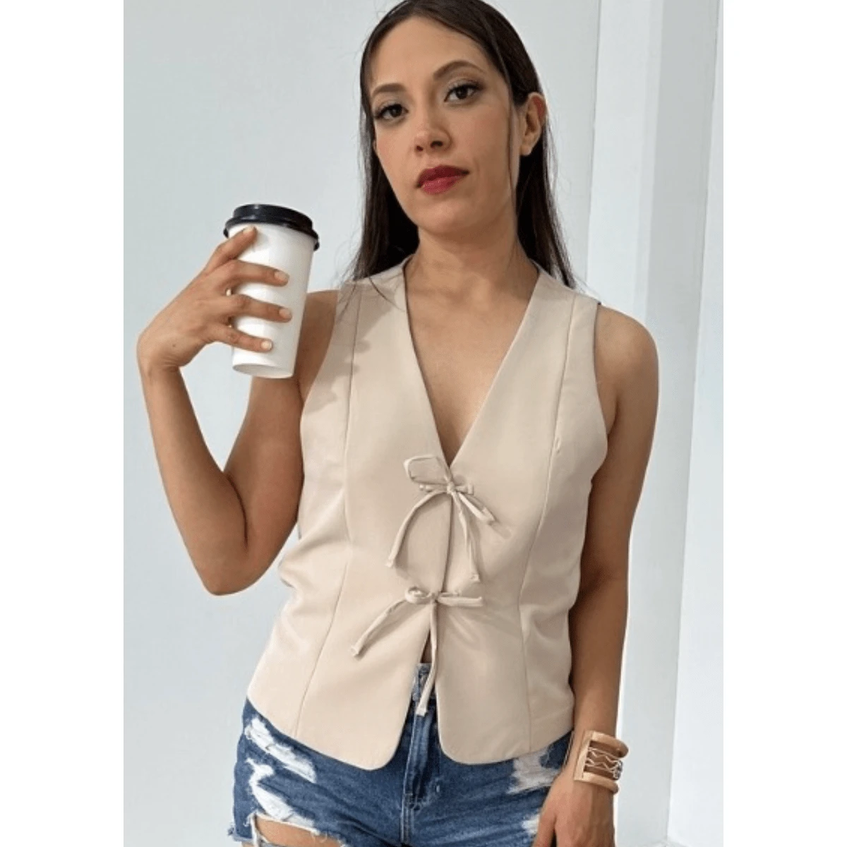 Women Tank Tops & Camis - Beige - View 1