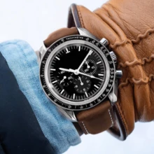 Local Delivery- Christmas Gift Quick Release Leather Watch Bands Genuine Watch Straps For Men Women Top Grain Leather Watch Strap, White Elephant Gifts, Stocking Stuffers For Men, Father's Day Gifts - Espresso Brown & Silver - 查看 3