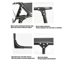 Compact Adjustable Sleeping Cot – 4-Position Recline, 440lbs Max Weight, Includes Pad" - Grey - View 3