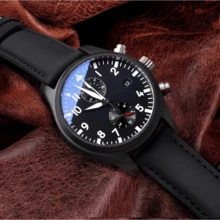 Local Delivery- Christmas Gift Quick Release Leather Watch Bands Genuine Watch Straps For Men Women Top Grain Leather Watch Strap, White Elephant Gifts, Stocking Stuffers For Men, Father's Day Gifts - Black & Red & Black - 查看 5