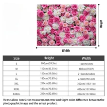 1pc 2D Flower Wall Backdrop Banner, Polyester Photography Background - Pink & White Roses Portrait, Suitable For Weddings, Bridal Showers, Multi-Purpose Photo Studio Props Decor - No Electricity Required