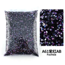 散装批发 2-6 毫米果冻 AB 树脂非热修复水钻 平底塑料水晶 闪粉 大包装宝石 - 彩色 - 查看 15