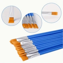 50 pièces - 30 pièces Pinceaux de peinture pour cheveux en nylon bleu avec pinceaux de peinture acrylique plats et ronds pointus. Pinceaux de peinture artisanale pour peinture à l'huile, aquarelle, visage, artiste professionnel, kit idéal pour les artistes et les passionnés. Convient pour la peinture acrylique, l'huile, l'aquarelle, la canevas, l'art rupestre et la manucure.